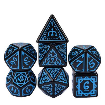 Druid Grove Dice Set Zwart Blauw