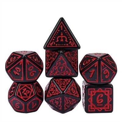 Druid Grove Dice Set Zwart Rood
