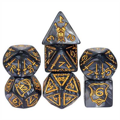 Dice Set Jumbo Warrior Black