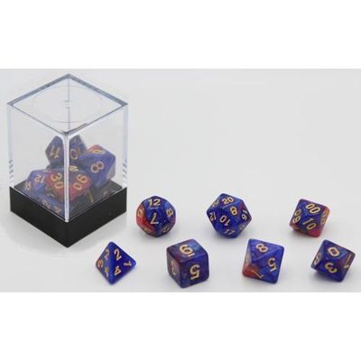 Dice Set Stardust Blauw Rood