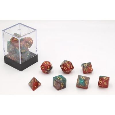Dice Set Stardust Rood Groen