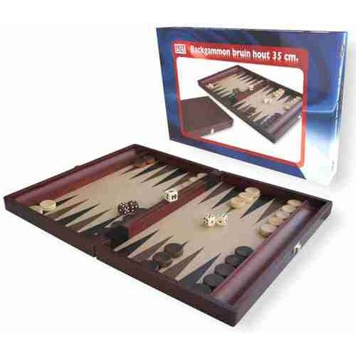 Backgammon bruin hout 35cm Backgammon bruin hout 35cm