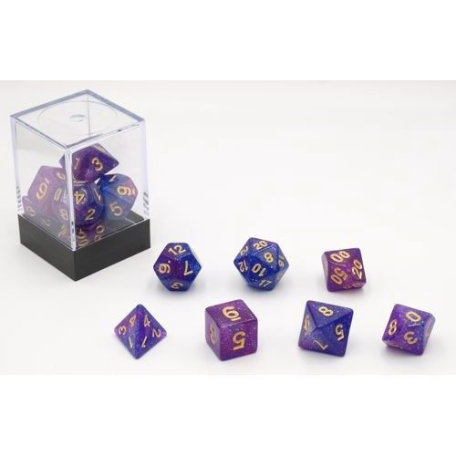 Dice Set Stardust Single Paars