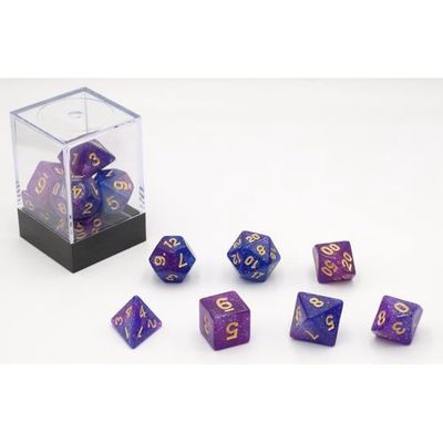 Dice Set Stardust Single Paars