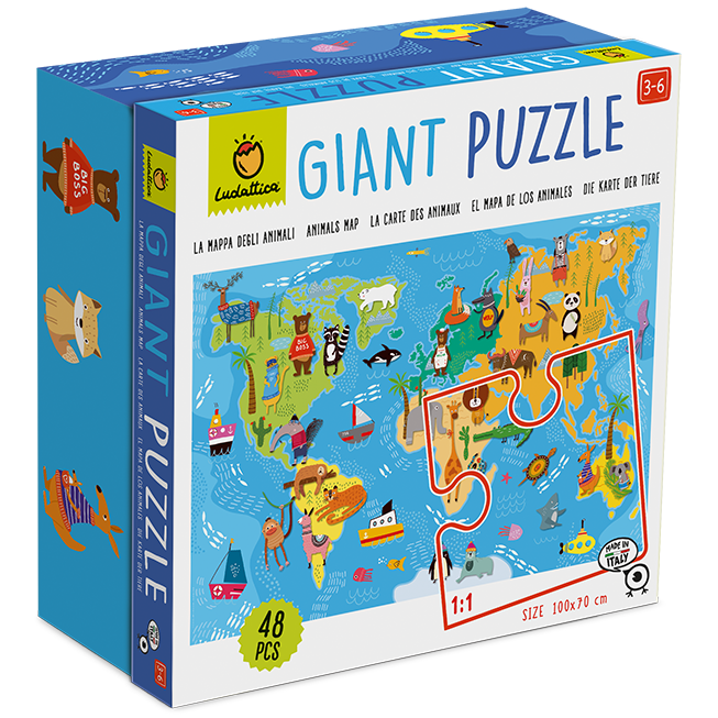 Giant Puzzle – Dieren Landkaart (48 Stukjes)