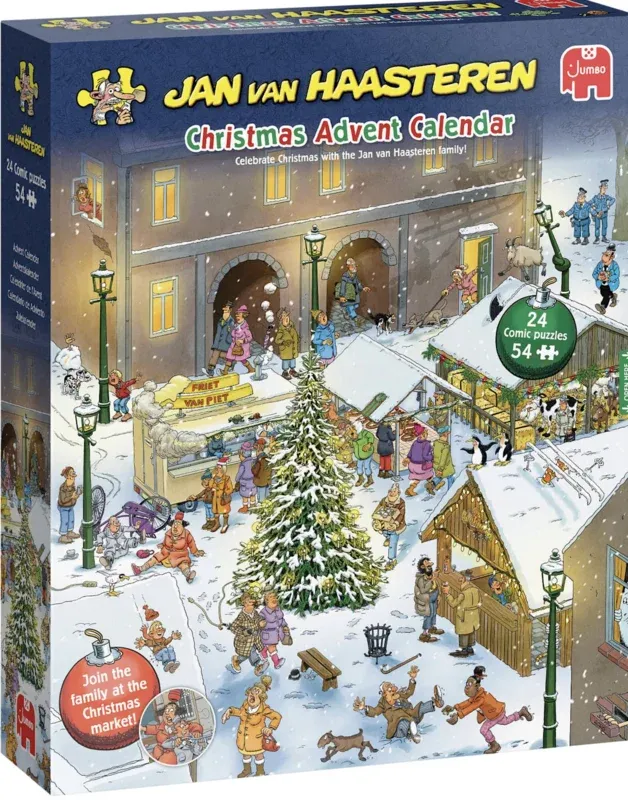 Jan van Haasteren Adventskalender 2026 - 24 x 54 stukjes Jan van Haasteren Adventskalender 2026 - 24 x 54 stukjes