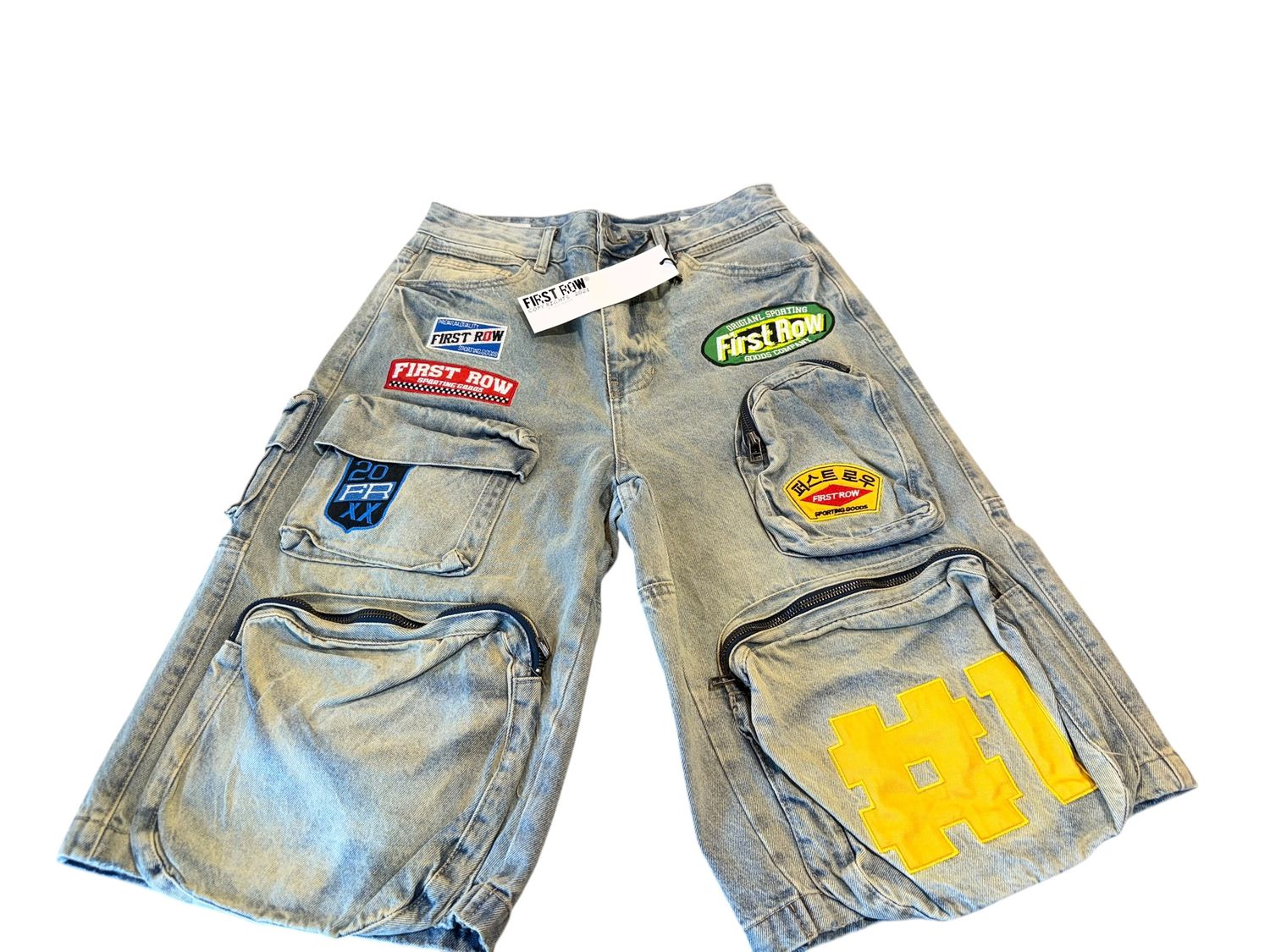 PATCHES MULTI CARGO JORTS, Color: Light Stone Tint, Size: 32