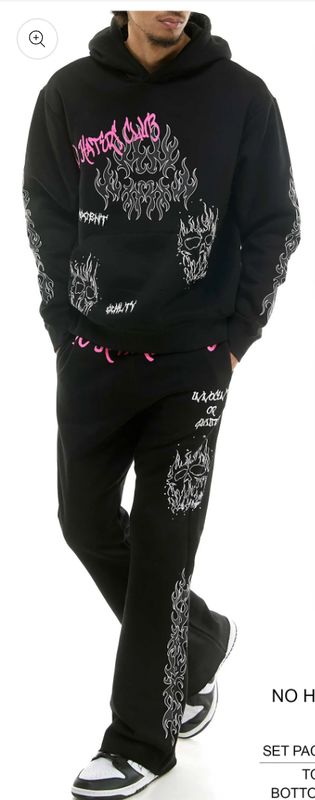 KNC017 BLACK - NO HATERS CLUB SWEATSUIT
