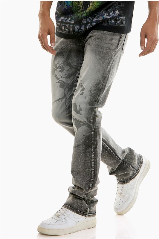 Angel Rhinestone Flare Jeans