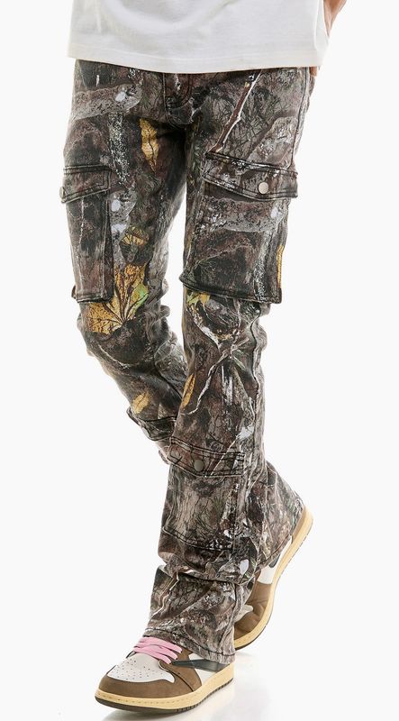 Cargo Skinny Flare Pants