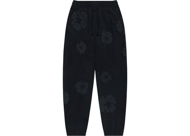 Denim Tears Sweatpants, Color: Black/Black, Size: S