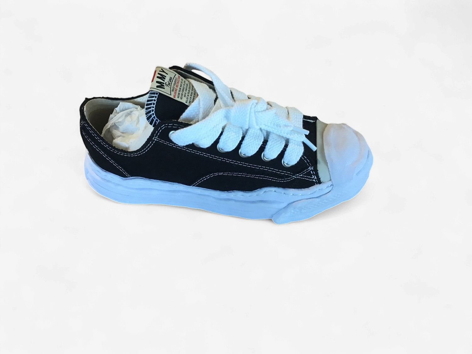 Maison Mihara Yasuhiro Hank OG Sole Canvas Low, Color: Black, Shoe Size: 38