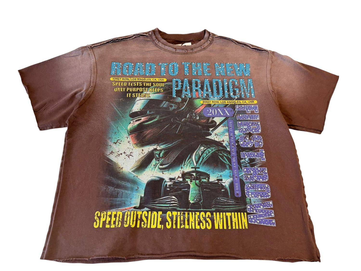 STEADY AT SPEED TEE, Color: Brown, Size: M