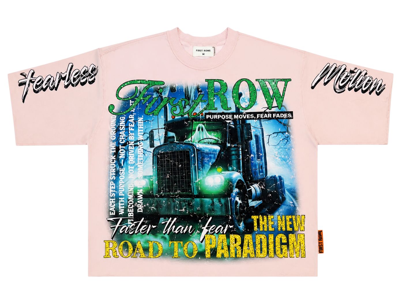 FEARLESS MOTION TEE, Color: Light Pink, Size: M