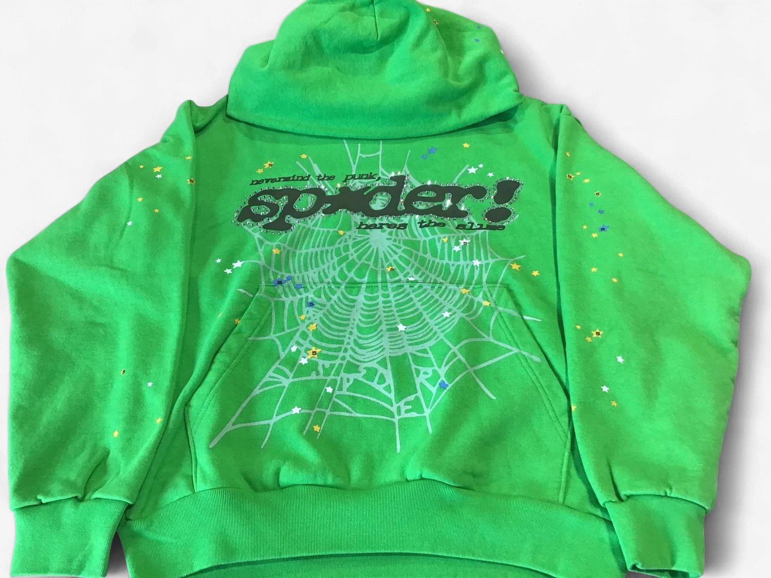 SP5DER GREEN HOODIE, Color: Green, Size: S
