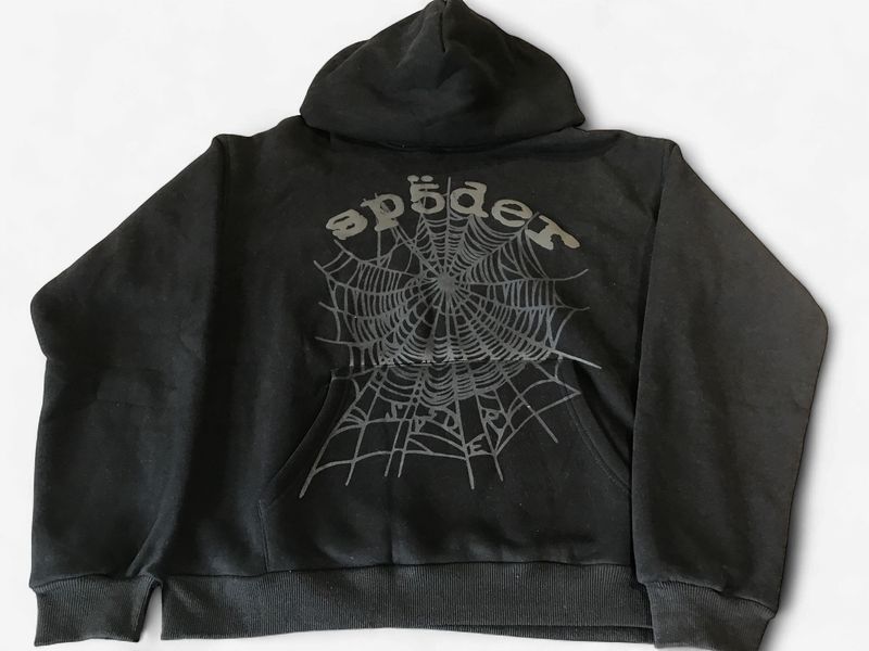 SP5DER BLACK WEB HOODIE