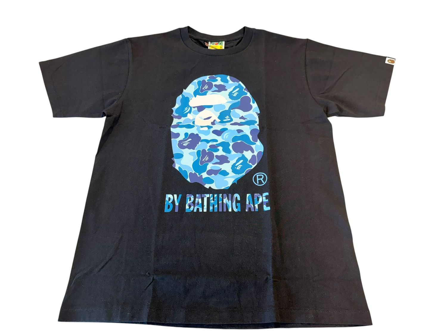 BAPE BLACK BLUE HEAD TEE, Color: Black/Blue, Size: S