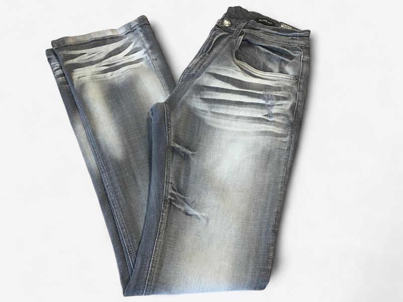 Cross Hatch Flare Jeans Gray