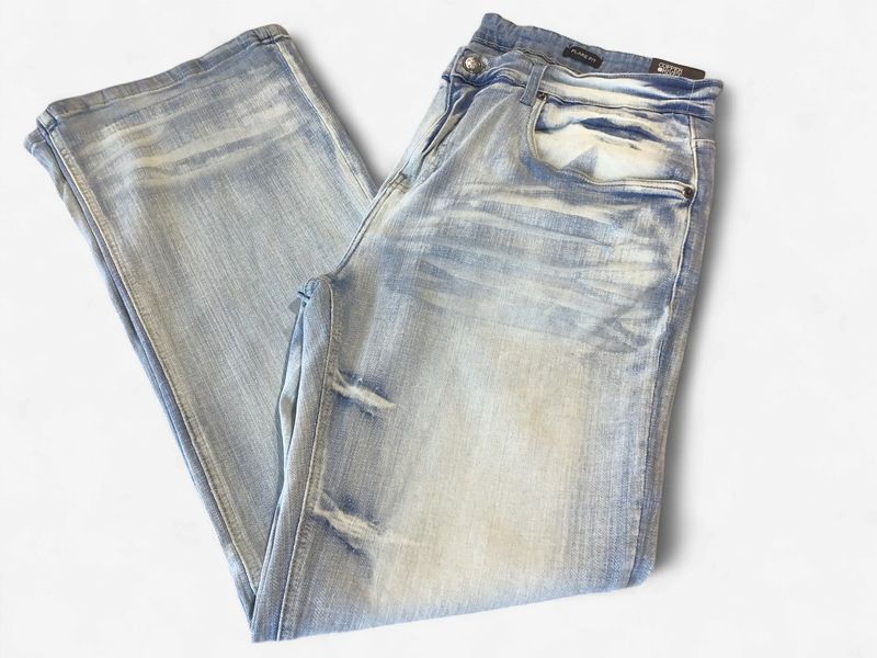 Cross Hatch Flare Jeans- Light Wash