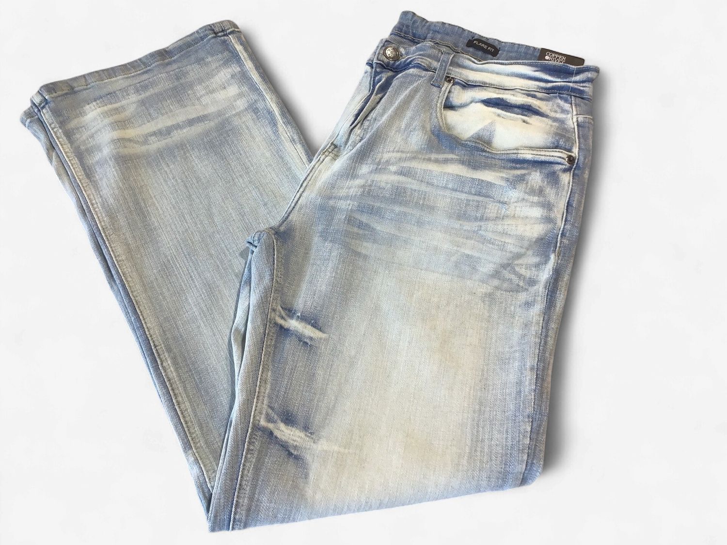 Cross Hatch Flare Jeans- Light Wash, pants size: 29