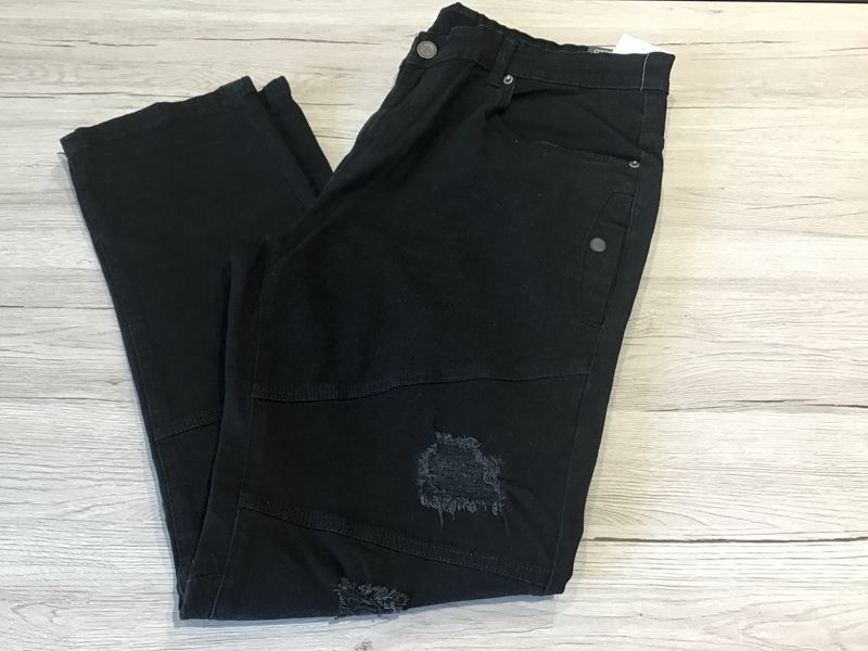 Side Pocket Jeans- Black