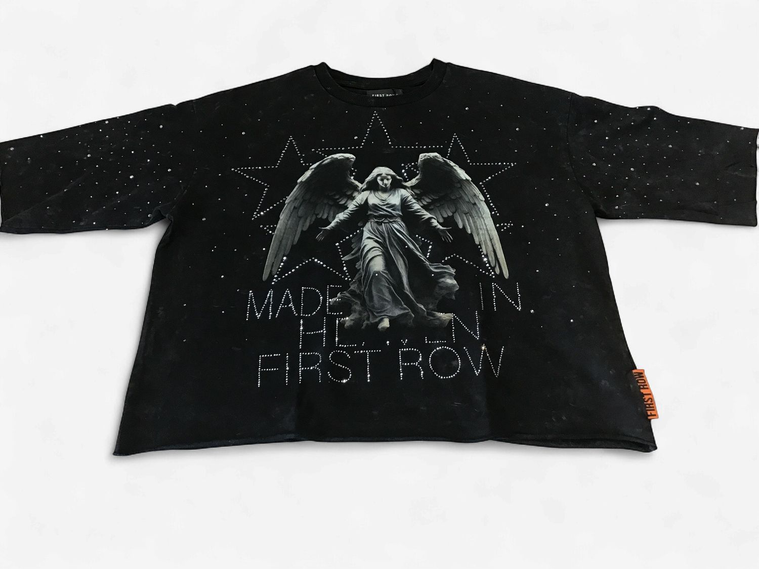 Made in Heaven Shining Angel Cropped Tee, Color: Black, Size: M