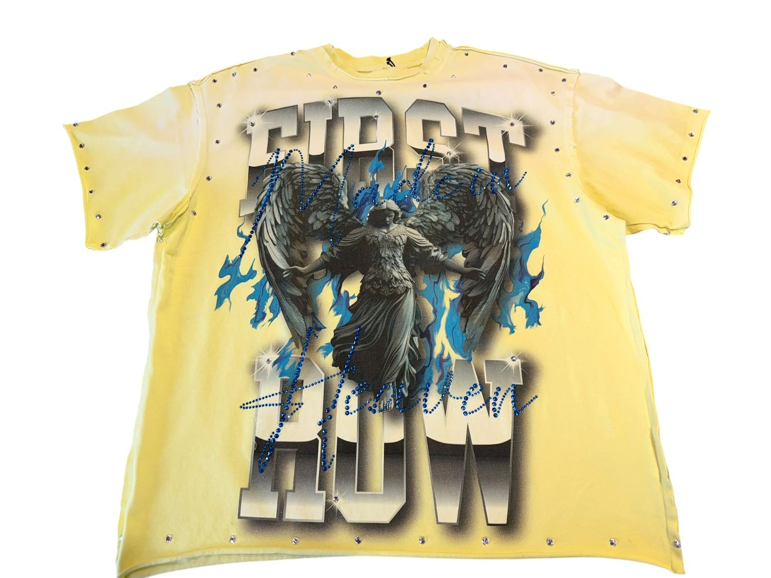 Made in Heaven Flame Angel Tee, Color: Yellow, Size: S