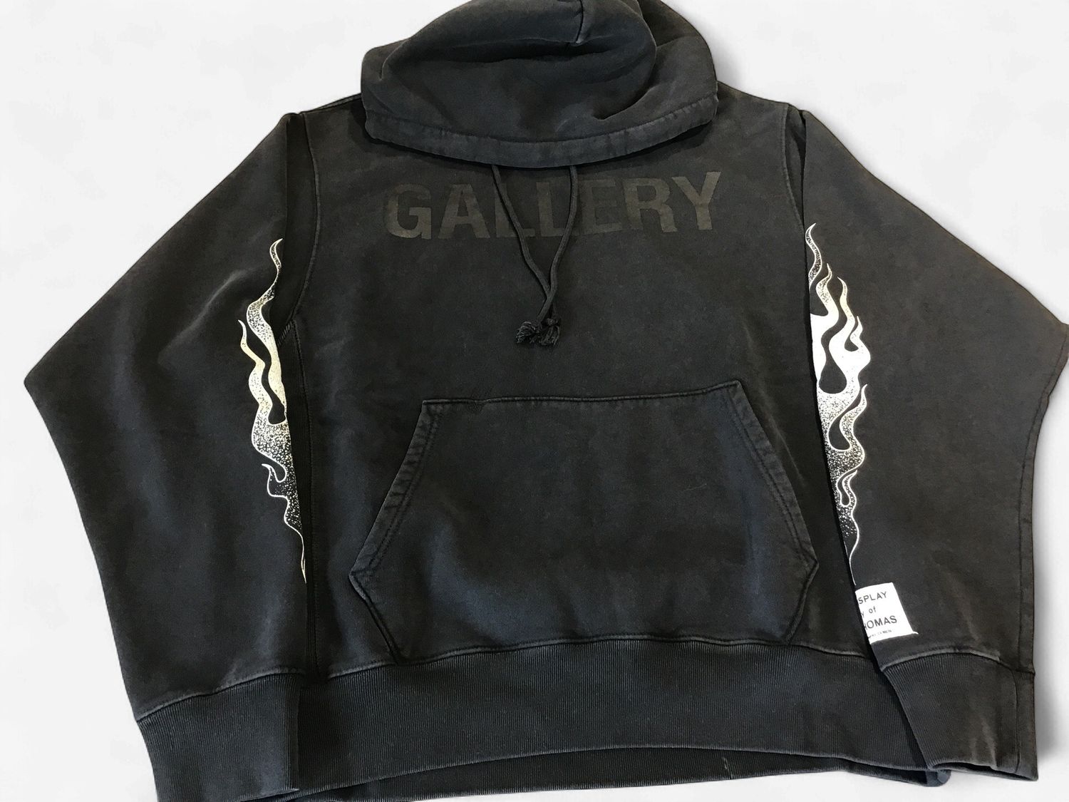 Gallery Dept. Black Flame Hoodie, Size: S