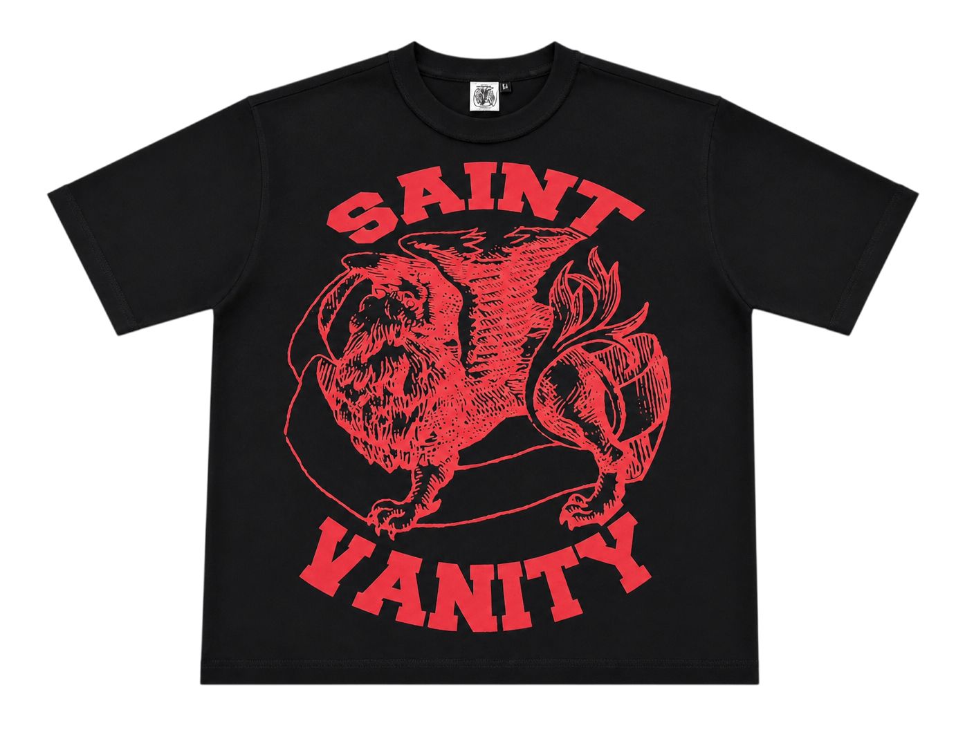 Saint Vanity- Black &amp; Red Griffin Tee, Shirt Size: S