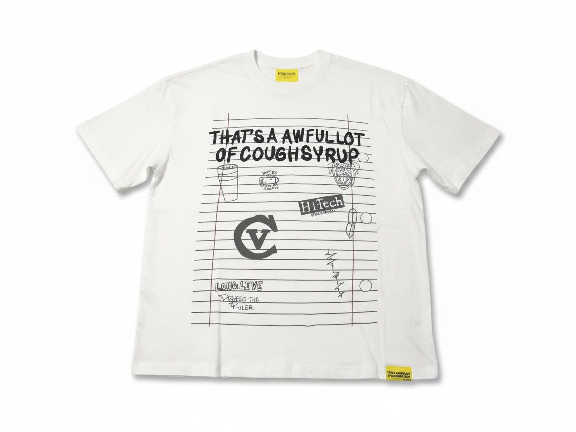 ALOCS Doodle T-shirt, Color: White, Size: S