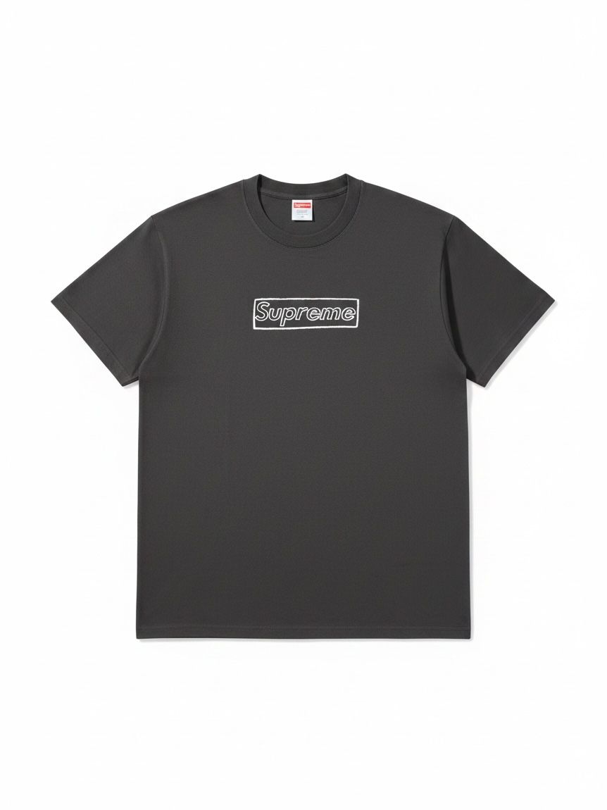 Supreme KAWS Chalk Logo Tee, Color: Black, Size: S
