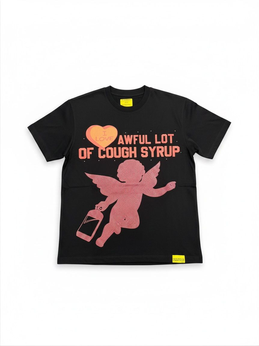 ALOCS Cupid Valentine’s Shirt, Color: Blk/Pink, Size: S