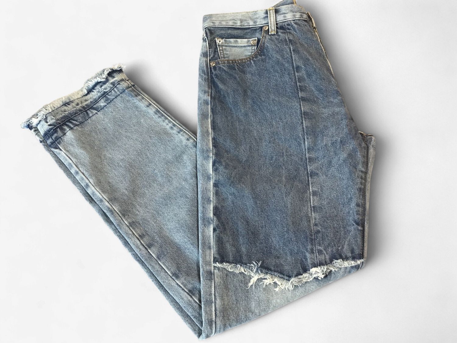 Ken Distressed 2-Tone Jeans, Size: 31