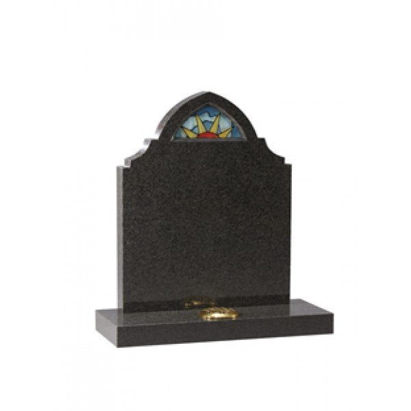 EC48 Dark Grey Granite headstone.