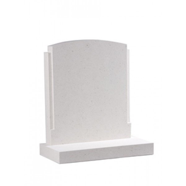 EC183 Nabresina headstone with an oval top and recessed checks down each side.