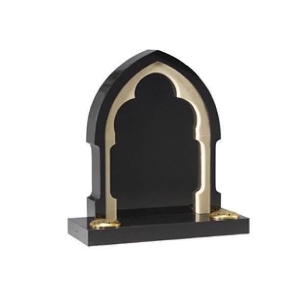 EC207 Black Granite and Sandstone Gothic Window Memorial