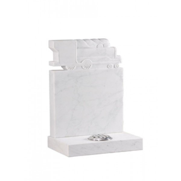 EC224 White Marble Childrens Toy Train Memorial