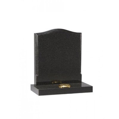 EC16 Dark Grey Granite headstone with a polished moulding.