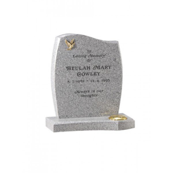 EC2 Light Grey Granite Memorial Headstone