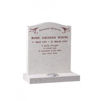 EC20 Rose White Granite Memorial Headstone