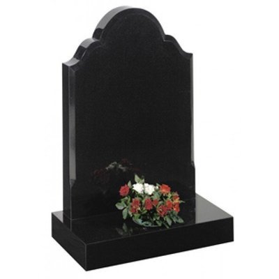 EC25 Black Granite Traditional Headstone Memorial