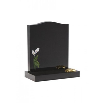 EC32 Black Granite ogee with hand painted lily.