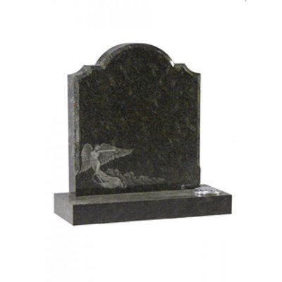 EC43 Butterfly Granite Headstone with high quality detailed angel etching.