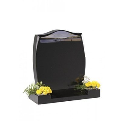 EC5 Black Granite headstone. A favourite location or scene can be added by out highly skilled artists.