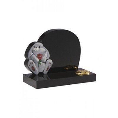 EC228 Black Granite Childrens Toy Rabbit Memorial