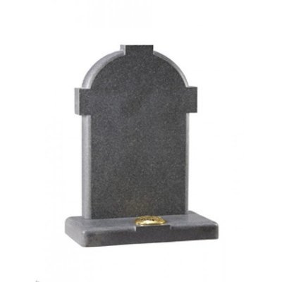 EC172 Dark Grey Granite headstone honed with rounded edges to give a cross effect.