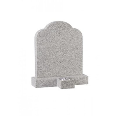 EC177 Surf Grey Granite headstone with a separate vase to provide an optional place for flowers.