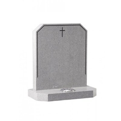EC178 Abbey Grey Granite headstone. A fine, light grey granite which provides a perfect contrast to the dark highlighted pin line.