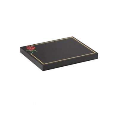 EC245 Black Granite Cremation Tablet with Rose Design