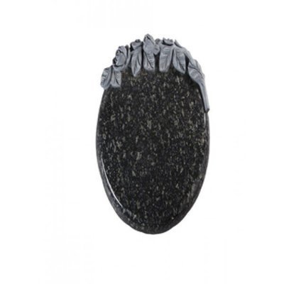 EC261 Midnight Blue Granite Pebble with Carved Roses